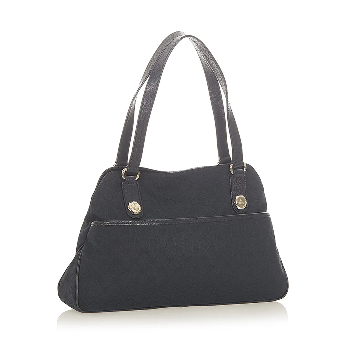 Pre-Owned Shoulder Bag GG Fabric Women Canvas Black (Good)