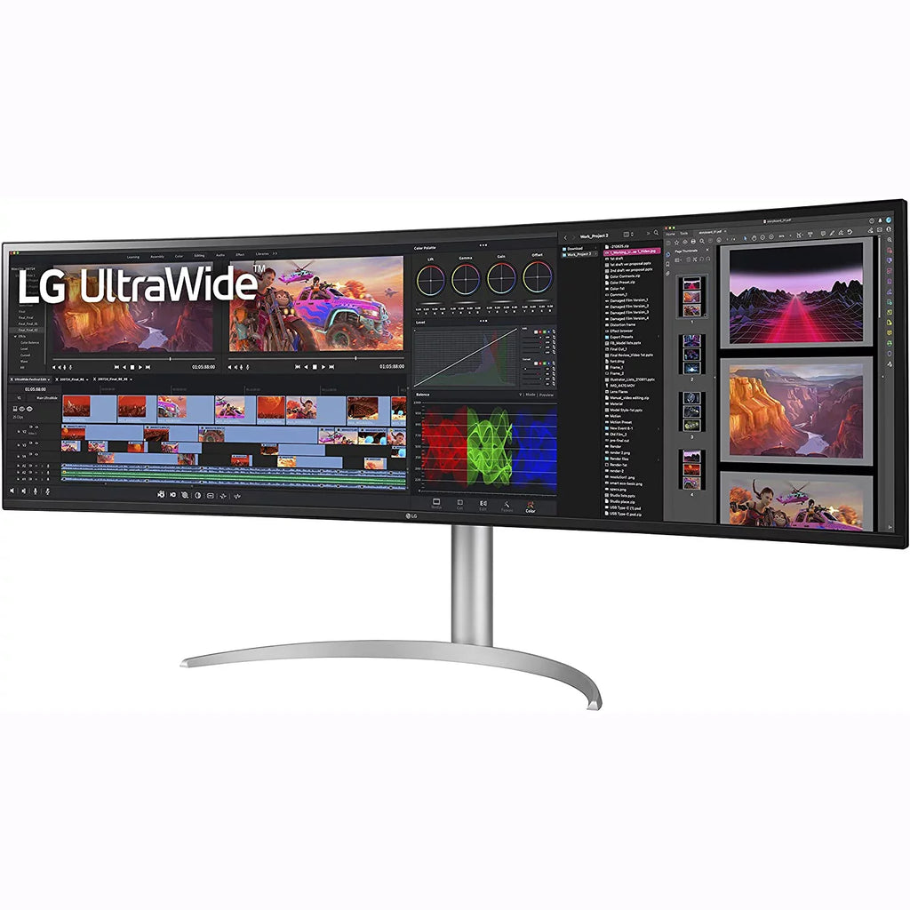 Box Curved FreeSync & DQHD IPS Premium Type-C, 49WQ95C-W Nano Monitor, Open Compatible and Adjustable LG UltraWide x Pro, (5120 HDMI 49" USB AMD NVIDIA G-SYNC 2.1 1440) 32:9 Tilt/Height/Swivel