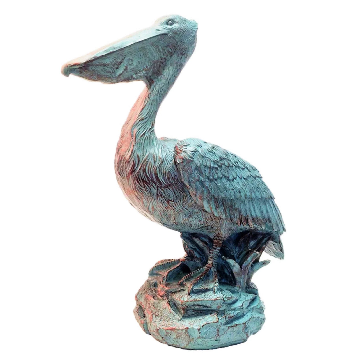 Coastal in. Bronze Beach Statue Nautical Rock Pelican 20 Patina on Homestyles