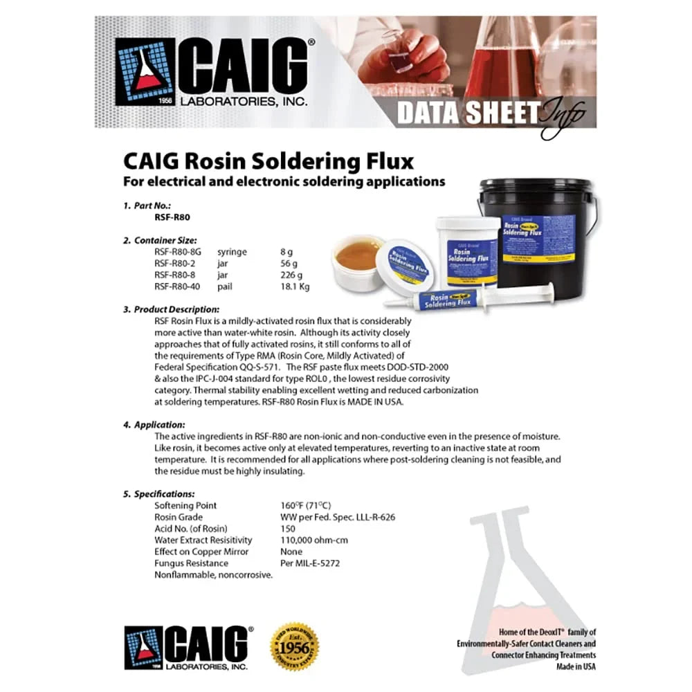 Syringe Flux Rosin Soldering DeoxIT 8g CAIG RSF-R80-8G
