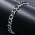 Gold Simulated / Inch Diamonds Onyx Solitaire Black 14K Ladies Bracelet White 10mm Mens 8.5 Finish