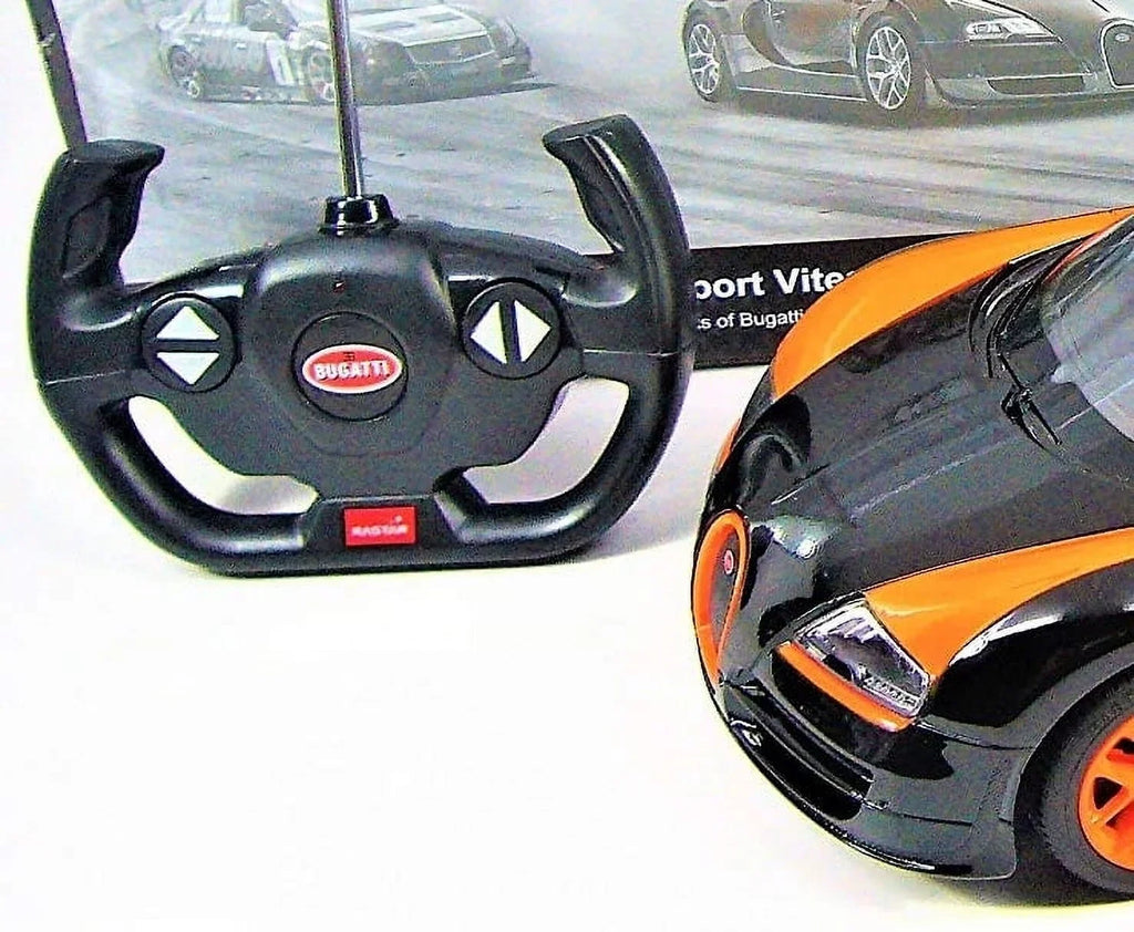 Vitesse Bugatti Car Wonder Licensed Black/Orange Model Grand Wheels Sport RC - Veyron 1:14