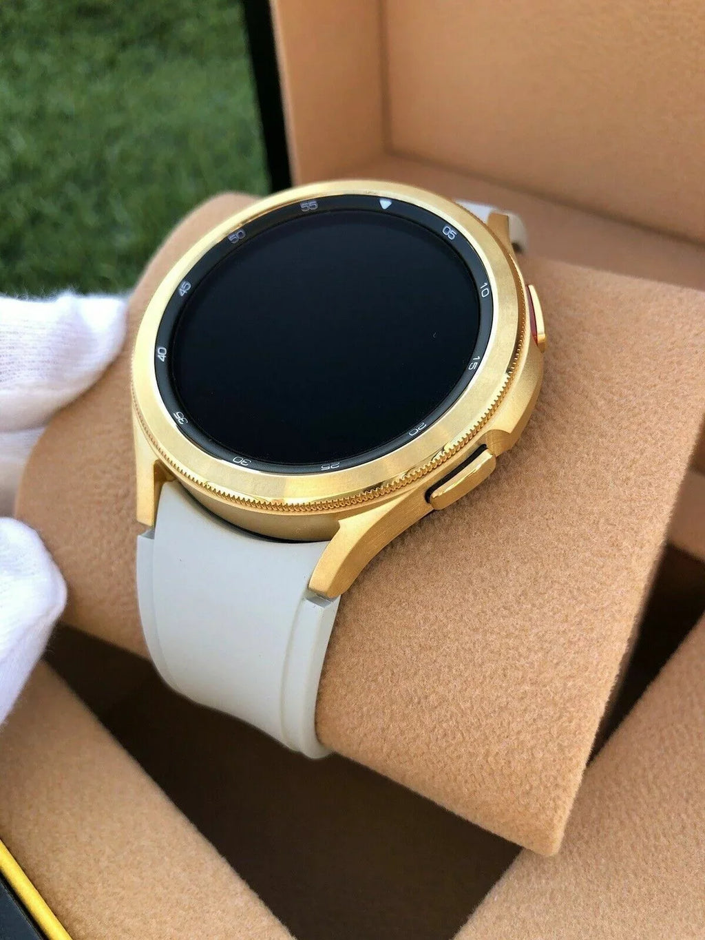 Gold Galaxy 24k Gray 4 Gold LTE 46mm Bezel Custom Watch Gold Band Plated