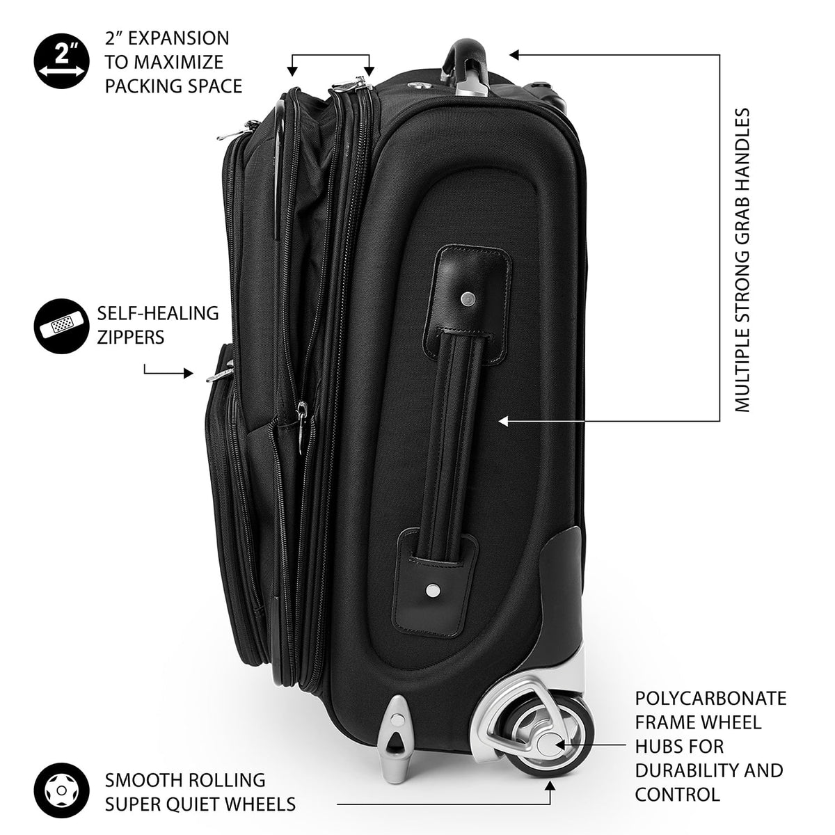 Softside Rolling Cal 21" MOJO Bears Carry-On Suitcase Black
