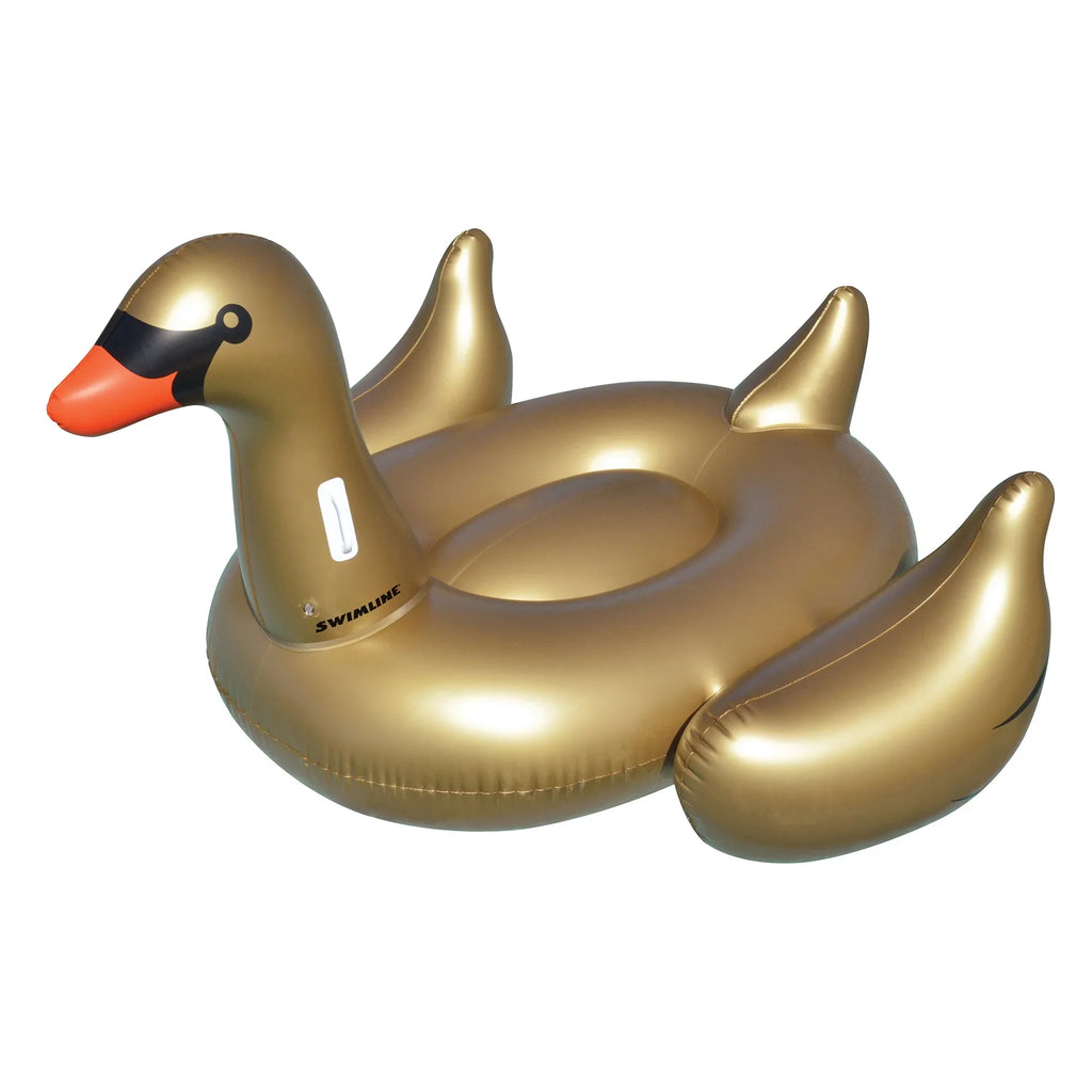Float, Inflatable Gold Central Ride-On 75-Inch Swim Swimming Pool Swan Giant
