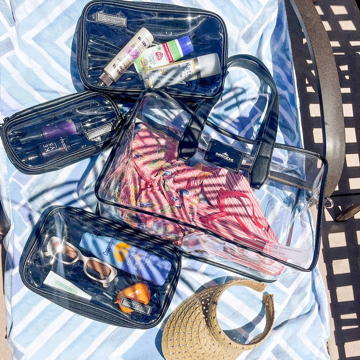Shoulder Makeup (Transparent) Vanity Case Impressions with Strap Paris Adjustable Transparent