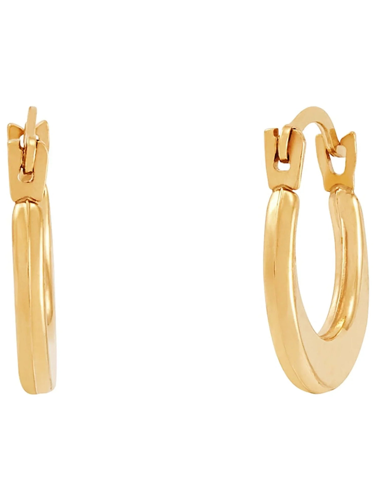 Yellow Jewelry Round Hoop 10K Plain Fine Earrings Gold Girls Hollow Brilliance