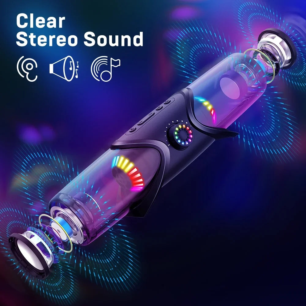 Speakers Light,PC Laptop Bar with Headphone SoundBar,Computer for Speakers,Bluetooth Speakers GS03 RGB Monitor WolfLawS 3.5mm Computer Subwoofer,USB Desktop Jack with Powered for Sound