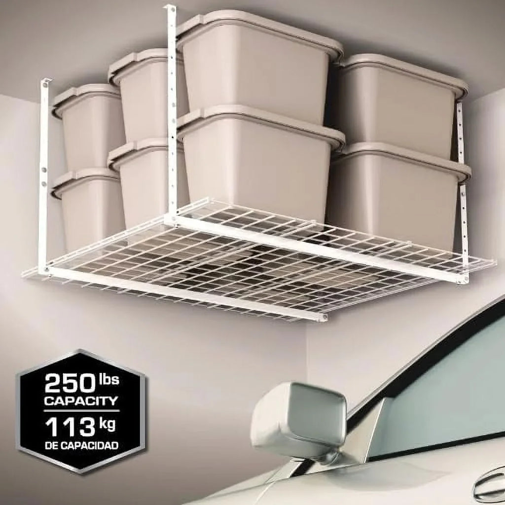 System Garage 45-Inch Mount HyLoft by Storage White Overhead Rack Ceiling 45-Inch 00540 Organization