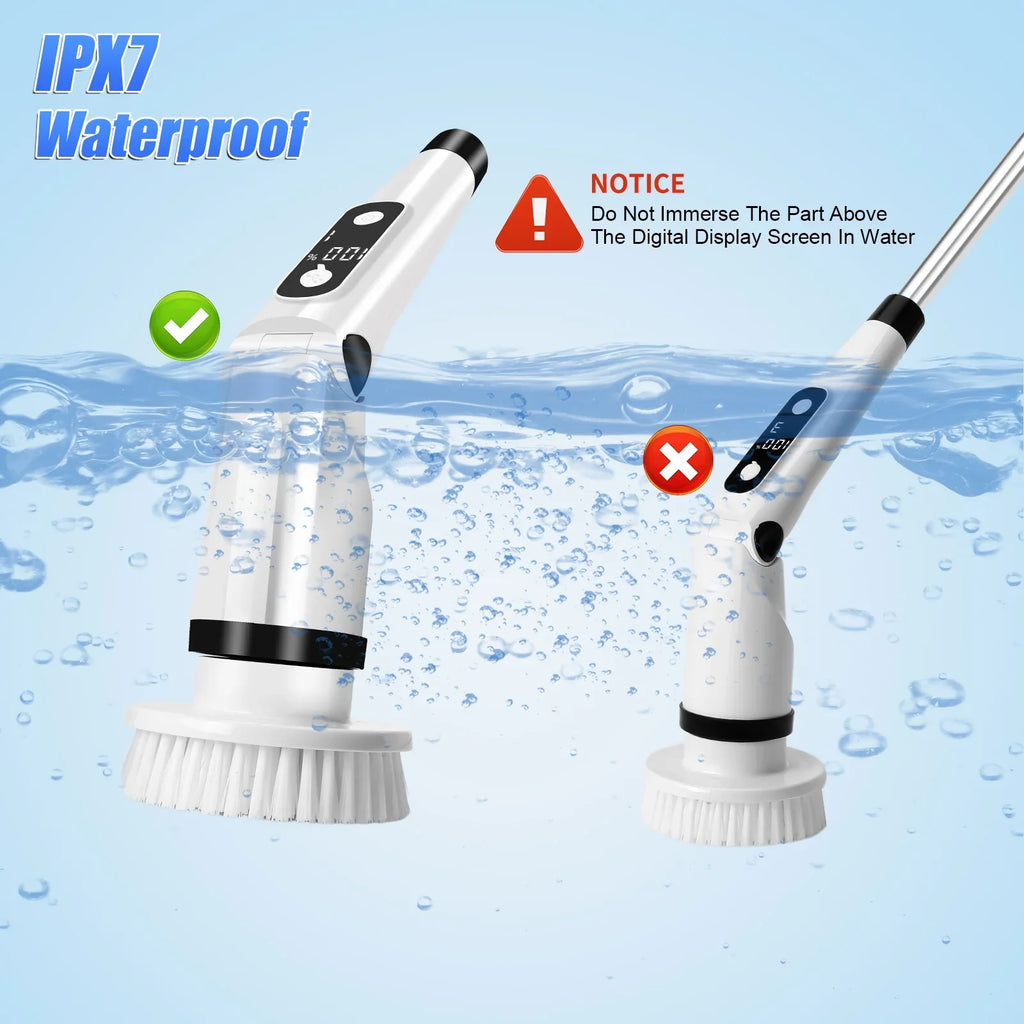 Car Tile Heads,Shower Bathroom Handle Brushes with Long Kitchen Cleaning Cordless WLRETMCI with Spin Brush Brush Household for Scrubber Cleaning Scrubber, Electric Tub Floor 8
