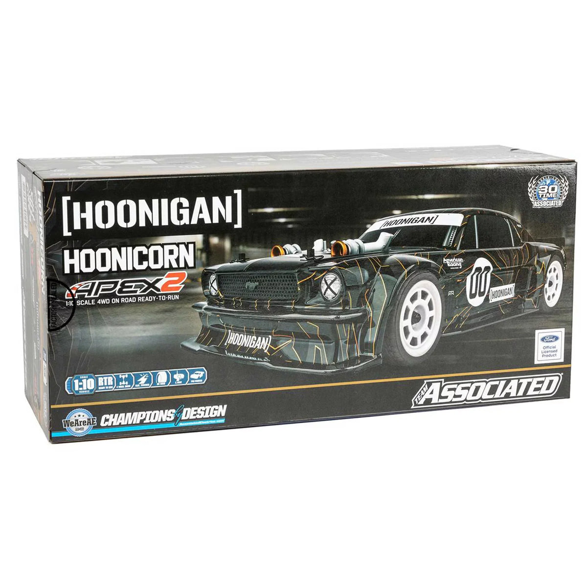 to RTR RTR Cars Elec Team Combo Ready 1/10 Hoonicorn Apex2 Associated LiPo Run On-Road ASC30124C