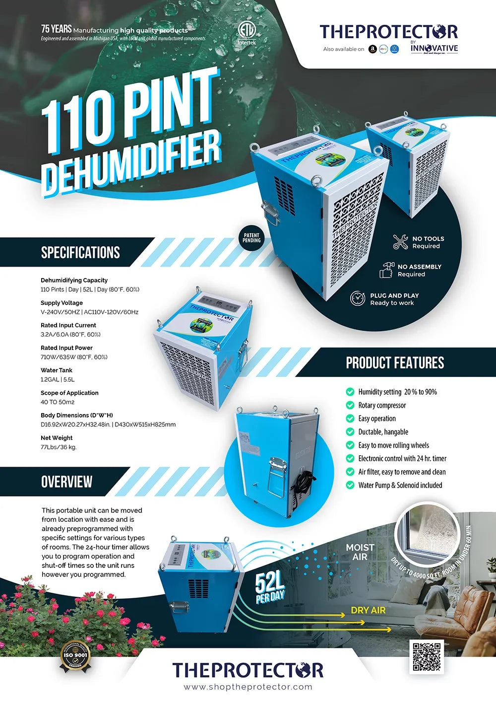 110 Commercial dehumidifier & Dehumidifier, Pint Industrial Dehumidifier,