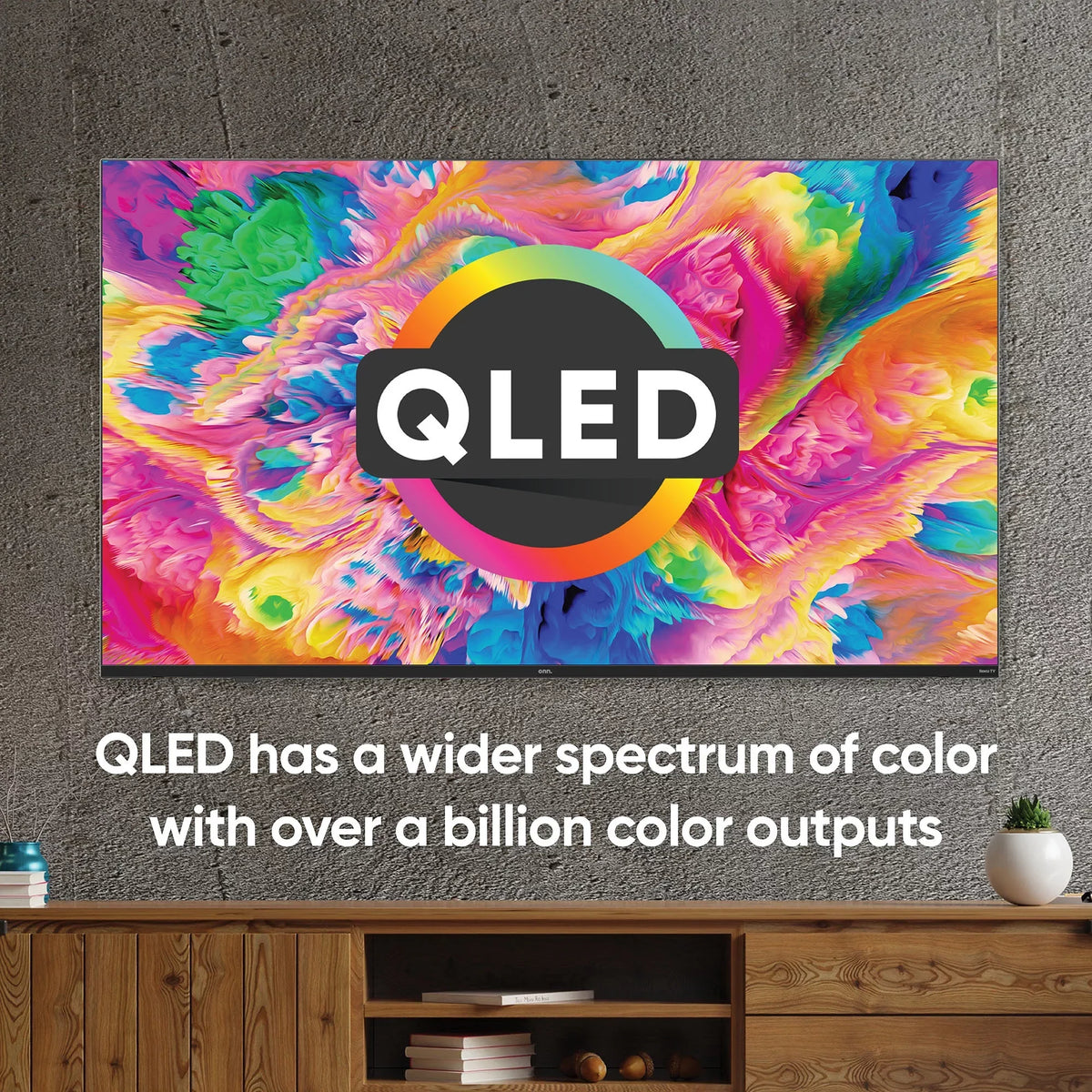 Dimming, and 120hz Local with QLED Dolby UHD HDR Roku Atmos, TV (2160p) onn. Refresh (100071705) 4K Rate, Effective 65” Dolby Vision, Smart