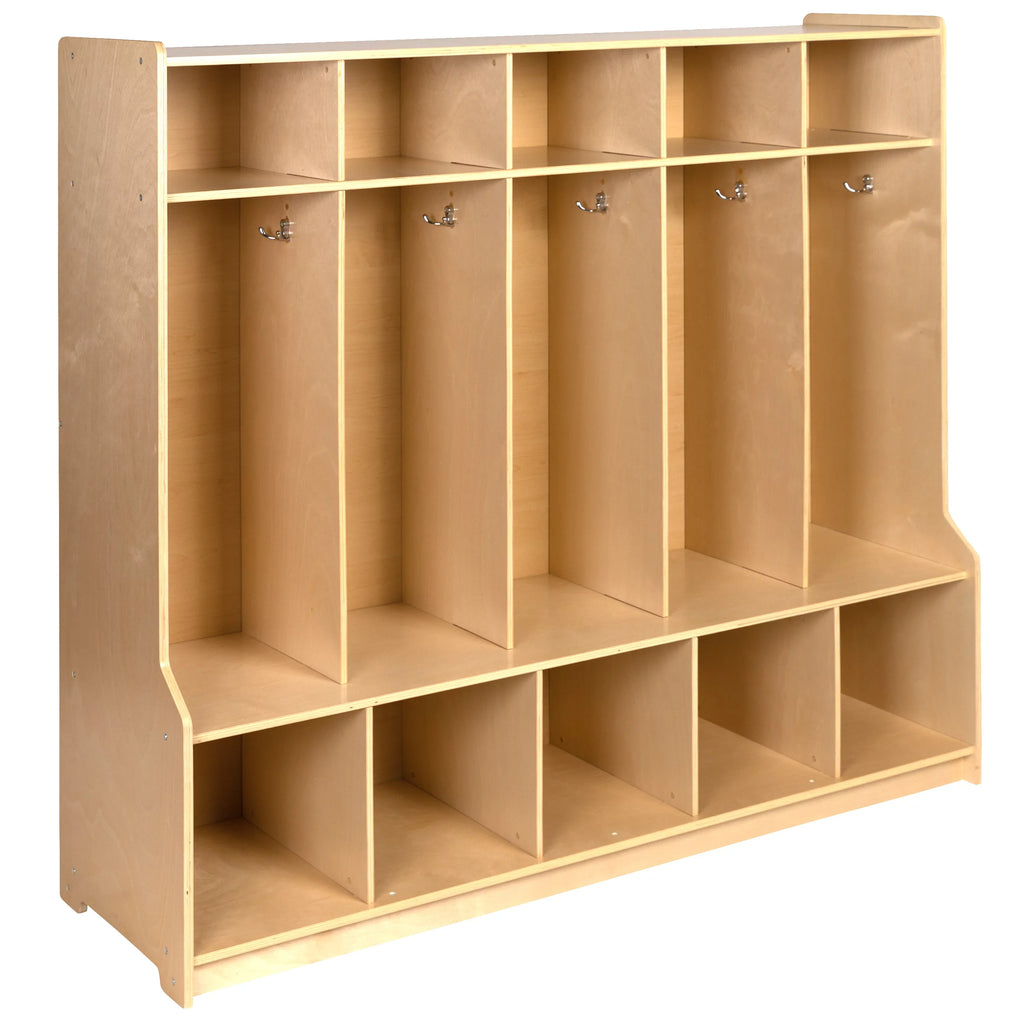 Locker Coat Storage with Cubbies 5 Wood Section Emma School Organizer and Hook Oliver Bench, +