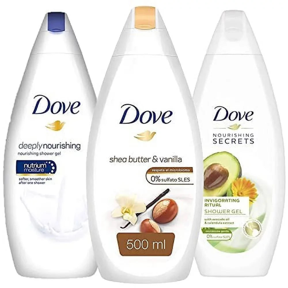 Shea And Body Ounces Lotus Count Butter, 3 And Variety Flower, Wash, Natural Pack 16.9 For Moisturizers, Oil Invigorating Pampering Softening Ritual Skin, Glowing Avacado Dove Ritual Each,