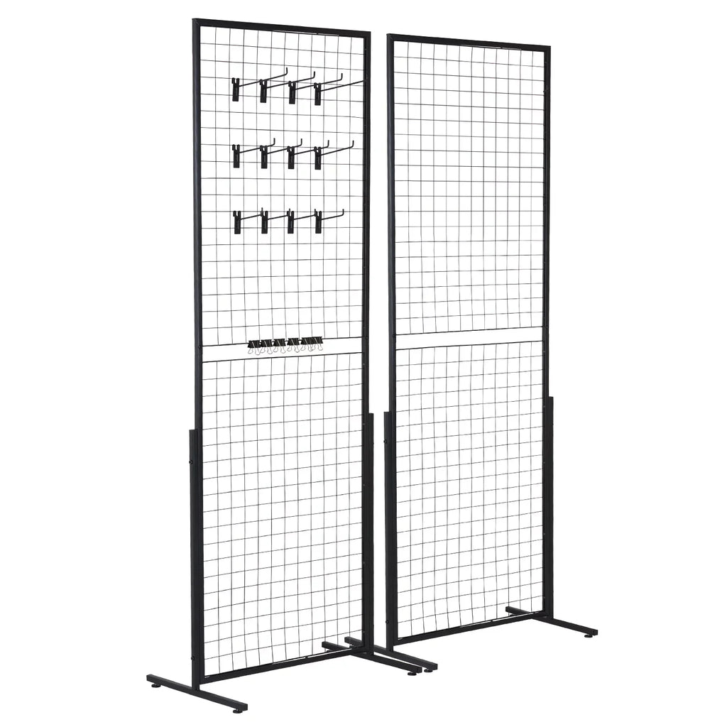 Craft Side Hooks Display 5.6' with BENTISM T-Base Panels Retail Art with for Clips Floorstanding, Shows, Grid Extra Double and Gridwall 2' Wall Panels x Gridwall Tower, Packs Racks 2 Wire Display
