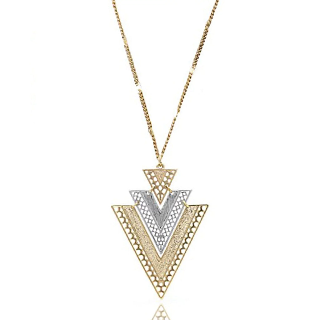 Blue Triangle Inc Teens Necklace for Pendant Layered Metal Boutique Two Women, Mixed Tone Box