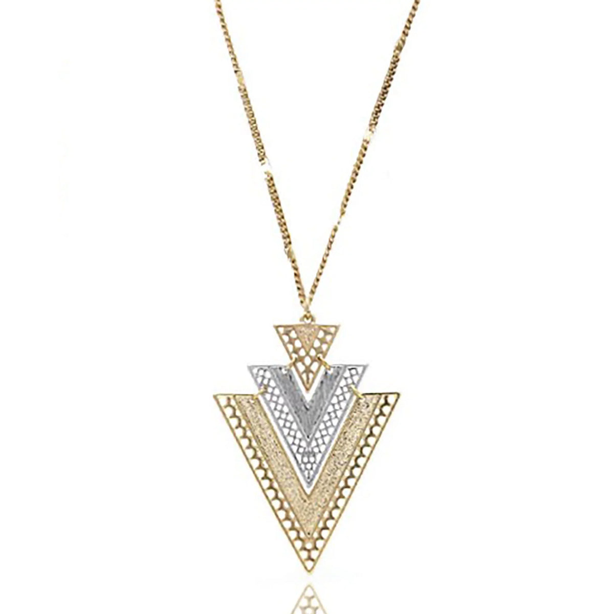 Blue Triangle Inc Teens Necklace for Pendant Layered Metal Boutique Two Women, Mixed Tone Box