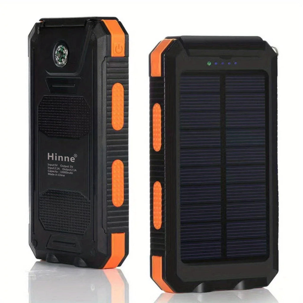 Built-in Solar Bank Mobile Charging Power Power Waterproof Charger With Mobile 10000mah Hook Solar Panel And Compass Portable