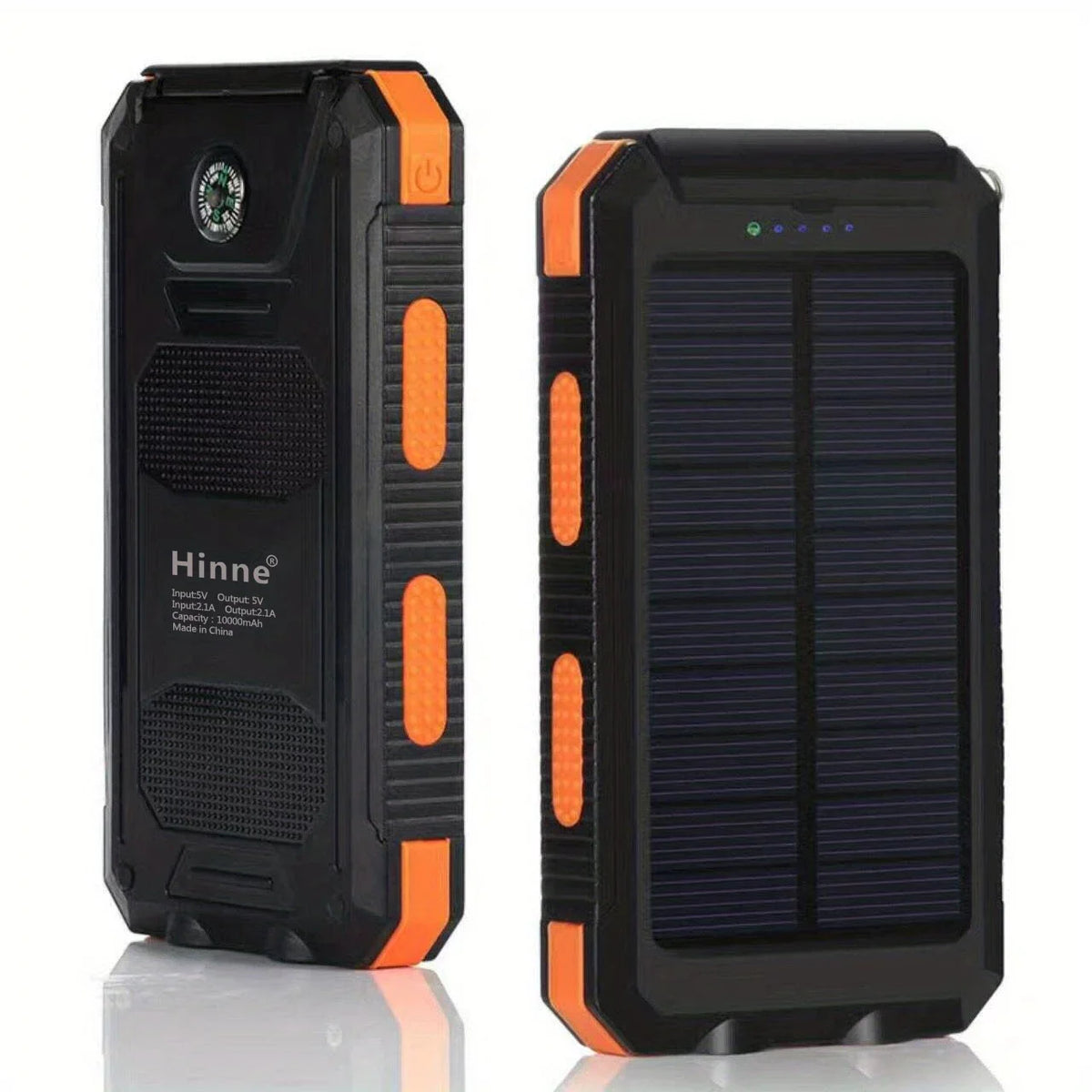 Built-in Solar Bank Mobile Charging Power Power Waterproof Charger With Mobile 10000mah Hook Solar Panel And Compass Portable