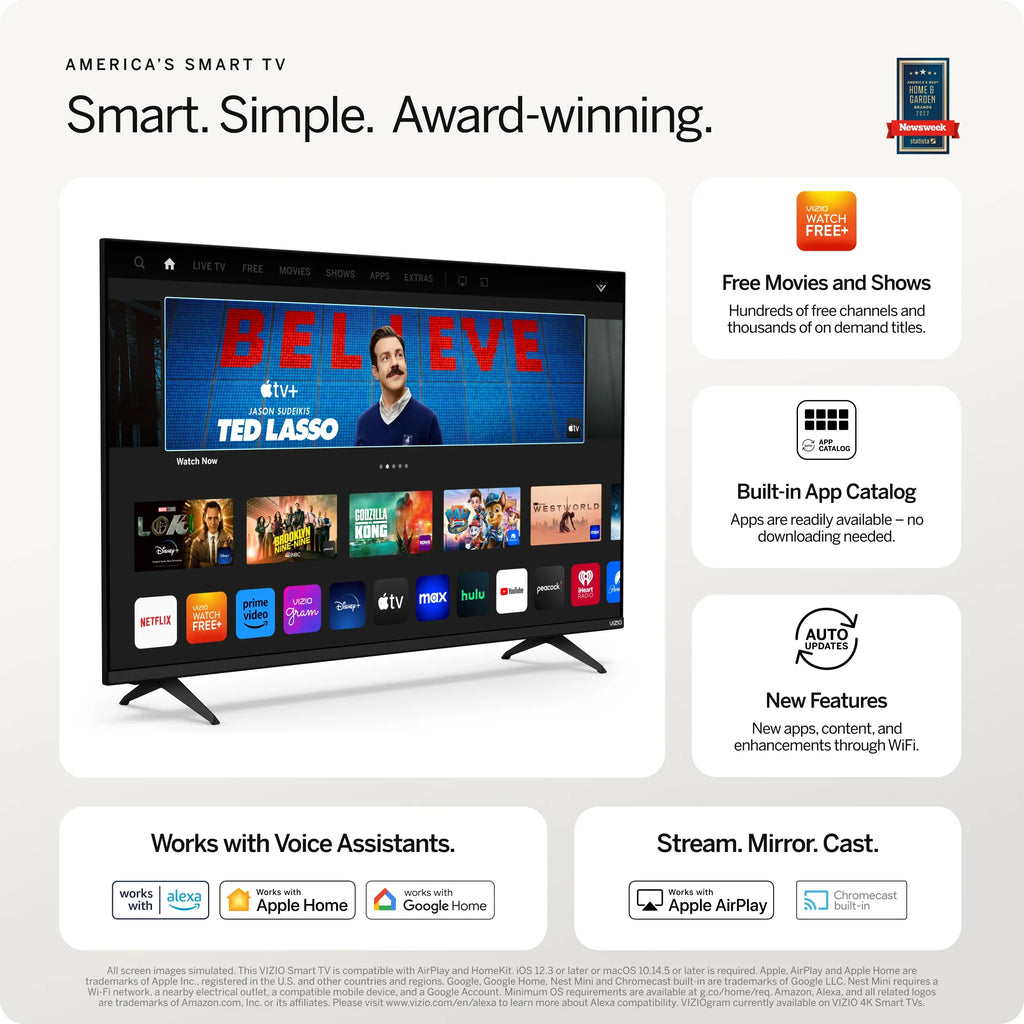 Only) VIZIO D-Series (Online D32fM-K01 LED NEW [Refurbished] Class Smart 2023 TV Restored 32" FHD