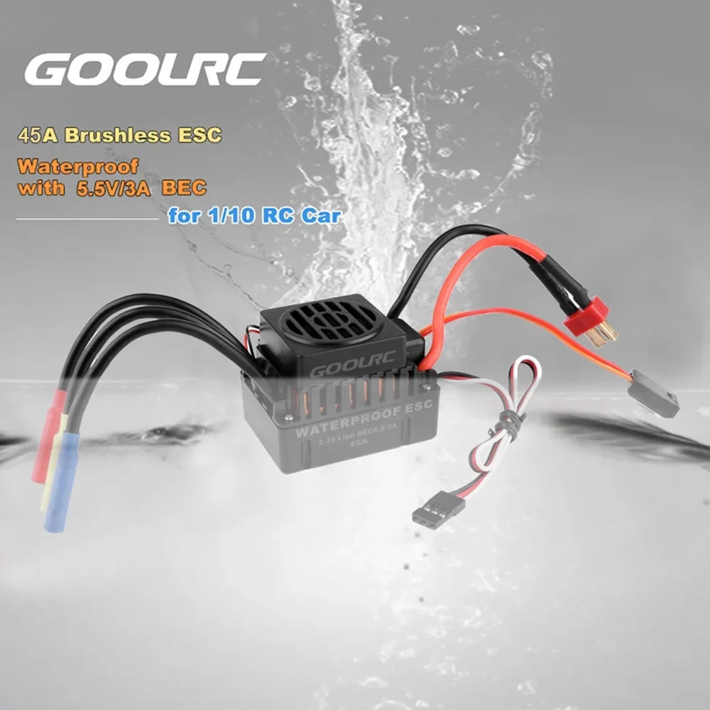 GoolRC ESC Combo Motor F540 Waterproof 4370KV 45A Upgrade Set for 110 Truck Brushless with Car