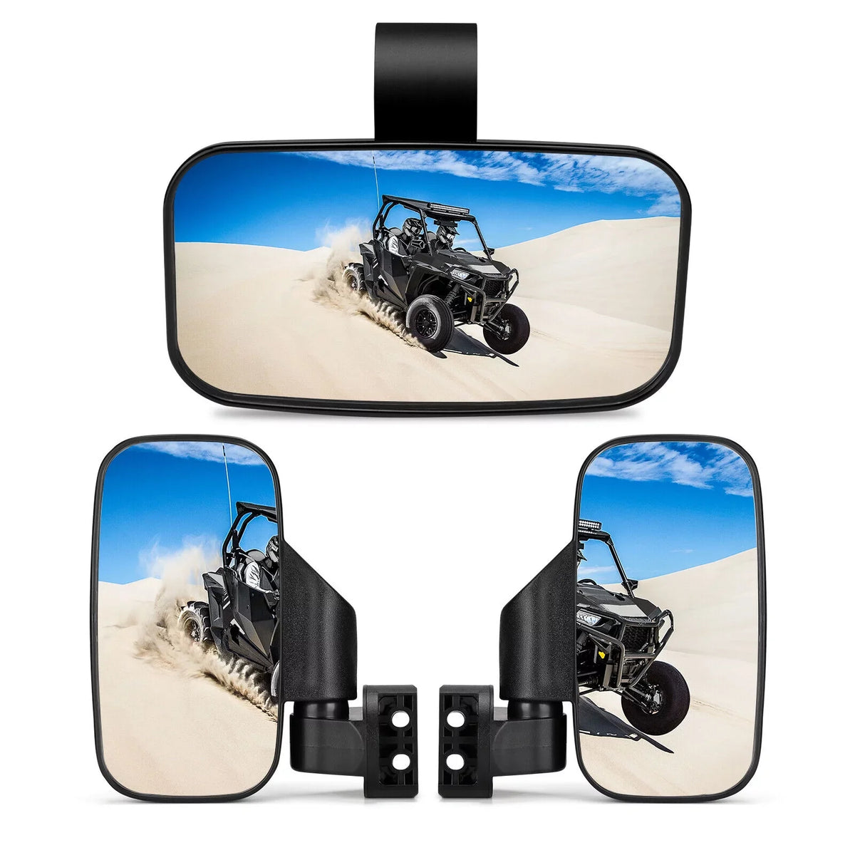 900 with Polaris 1000 Can-Am 1.75"-2" Clamp Mirrors X3 Bar Set Mirrors View RZR Center UTV Compatible Rear
