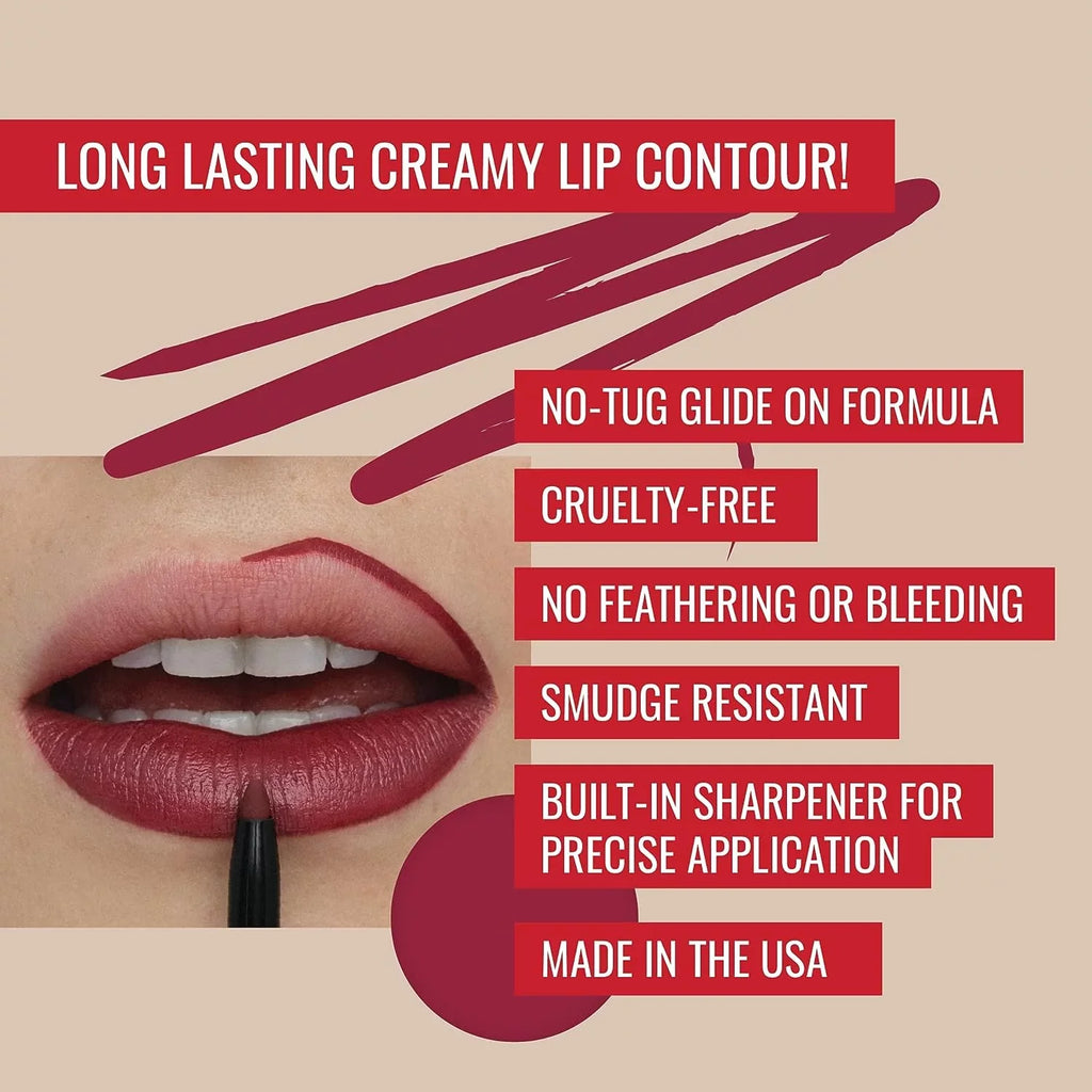 Designer Lip Get Liner Runway Liner Lip Rogue Sharpener, Matte Pencil, and the Garnet-Maroon Look