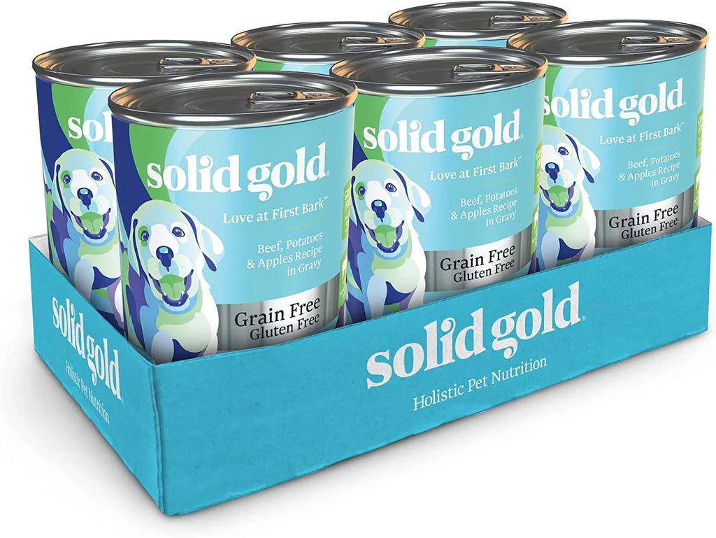 First and with Bark Canned Health, Skin Puppies Gold & Made for Wet Solid Soft Dog Love Real Food Puppy - Immune Coat for Grain Food Support - Beef Free Natural at Gut