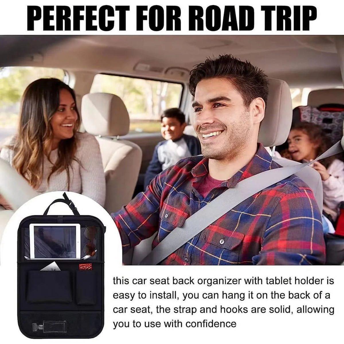 Folding Seat FeiraDeVaidade And Children'S Organizers, Storage Backrest Car Organizer,Car With Table Tablet Car 3-In-1