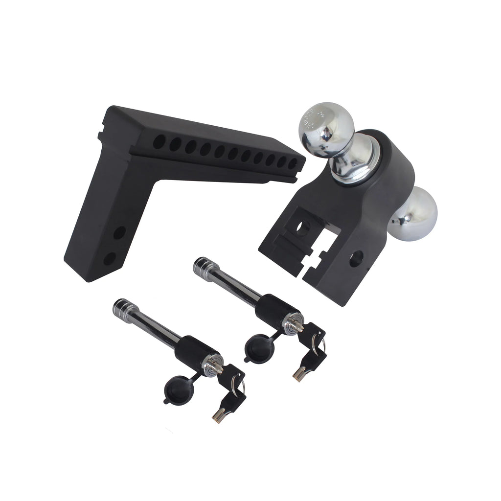 0-10" Hitch: Resistance) Valet with Drop (700-Hour 10K Blackout Reversible 2-5/16" Wrinkle Trailer Drop, Coating High-Grade Powder Corrosion Ball, & Black Aluminum Series Adjustable Signature 2"