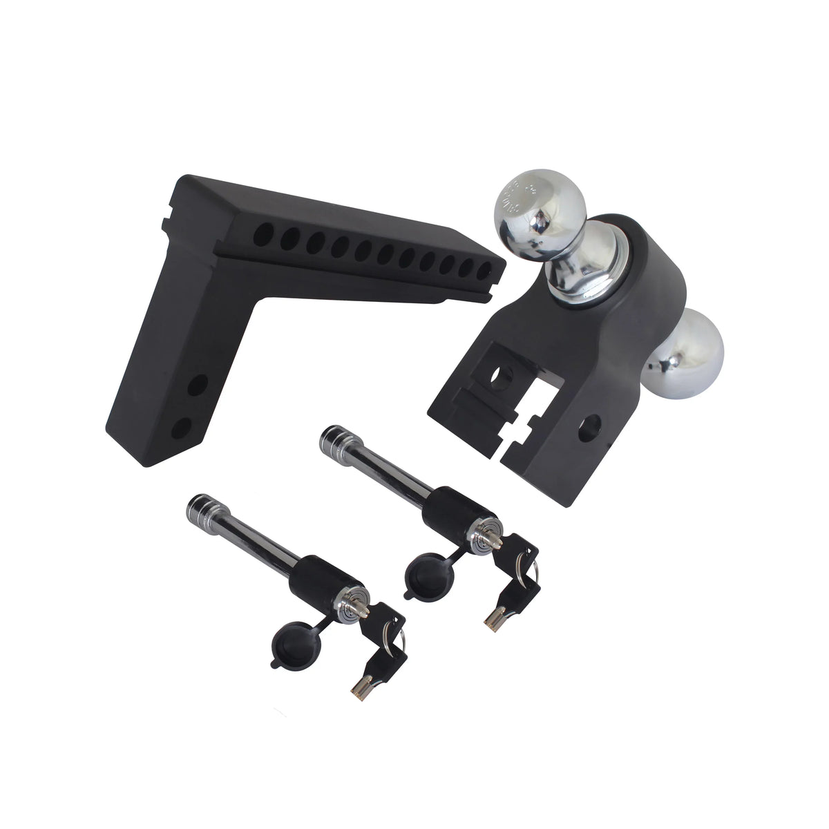 0-10" Hitch: Resistance) Valet with Drop (700-Hour 10K Blackout Reversible 2-5/16" Wrinkle Trailer Drop, Coating High-Grade Powder Corrosion Ball, & Black Aluminum Series Adjustable Signature 2"
