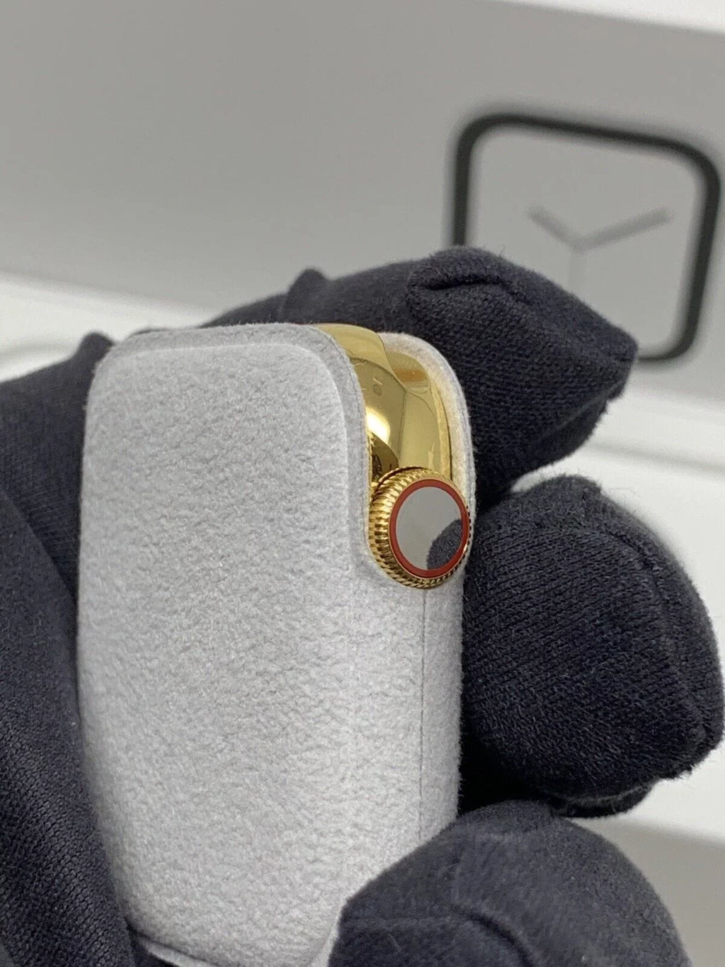 SERIES Diamond Plated 44MM Link Band Gold Rhinestones LTE 5 iWatch 24K Gold