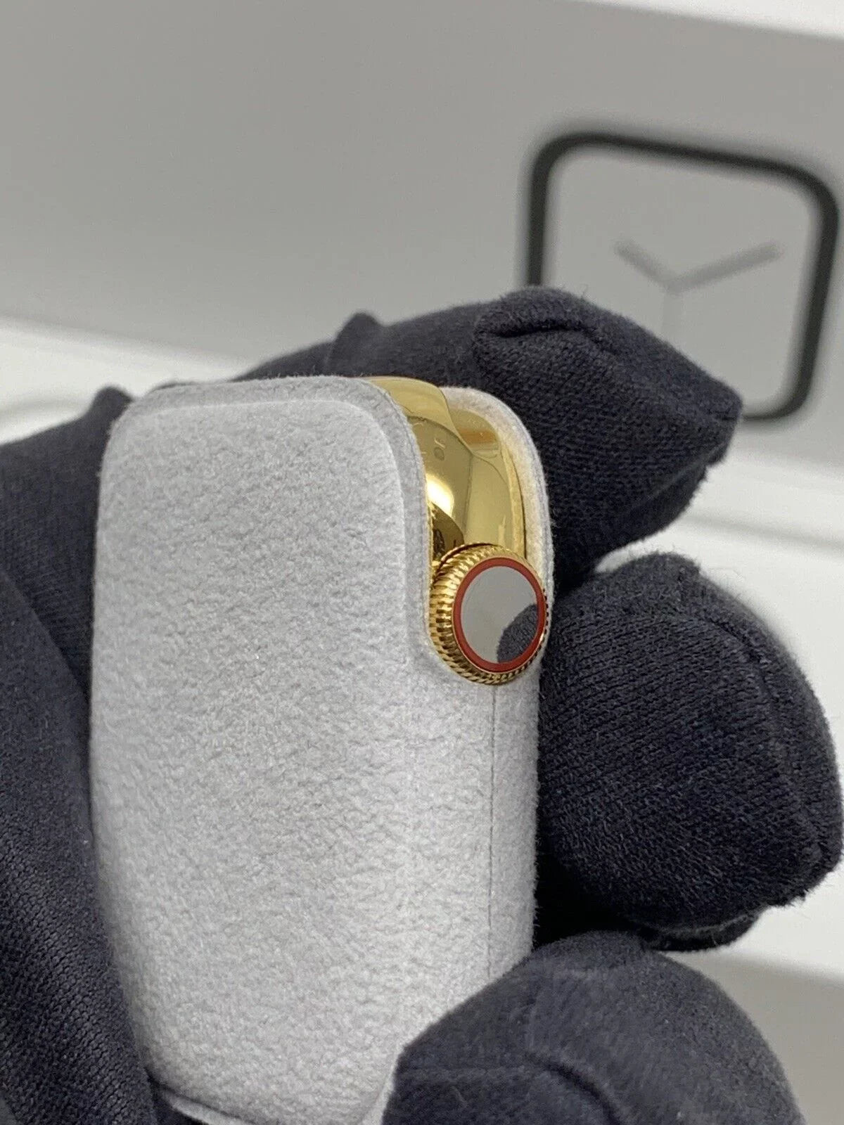 SERIES Diamond Plated 44MM Link Band Gold Rhinestones LTE 5 iWatch 24K Gold
