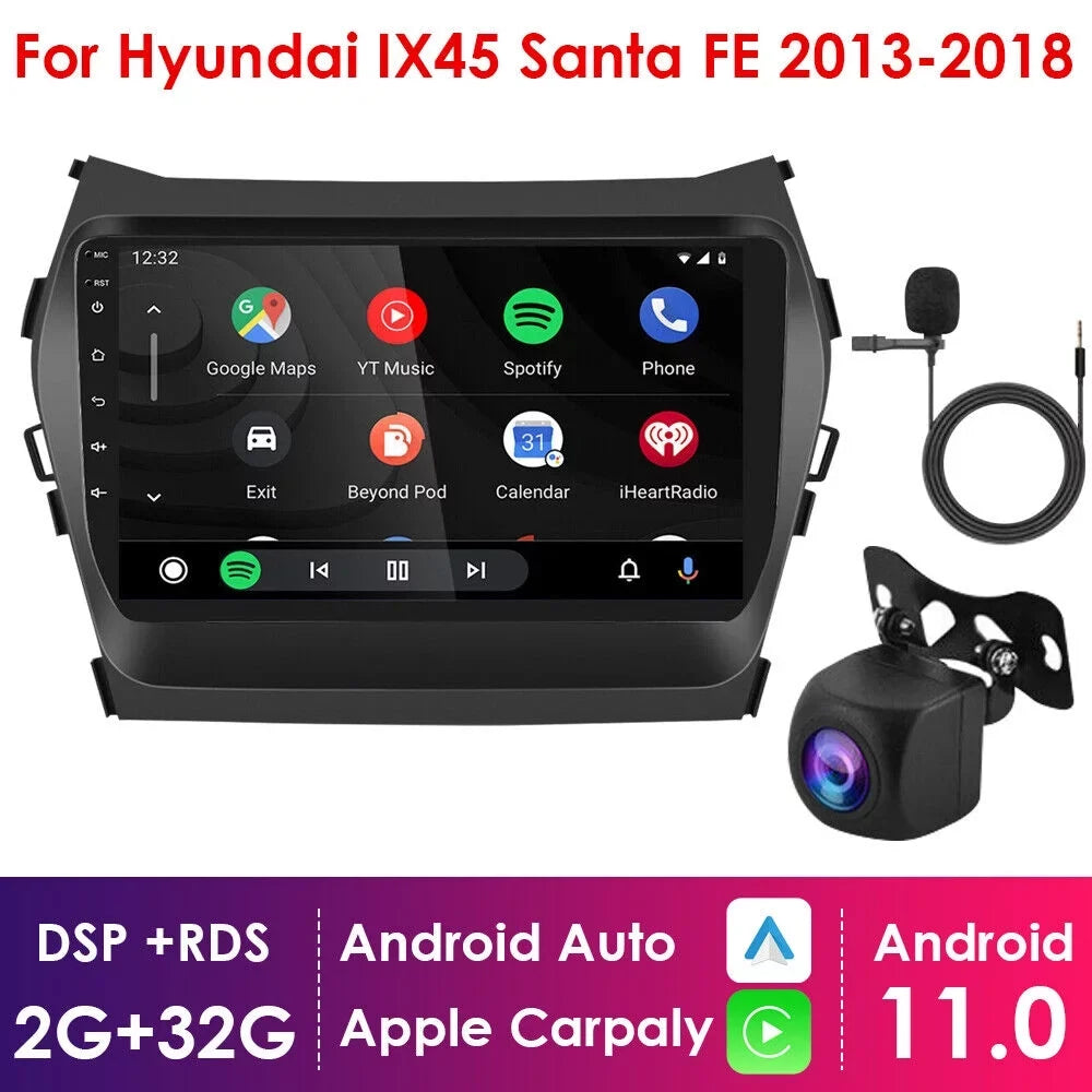 FE Hyundai - GPS 11 Santa 2+32GB Fit Car 2013-2018 Storage - Navigation IX45 Perfect Android for