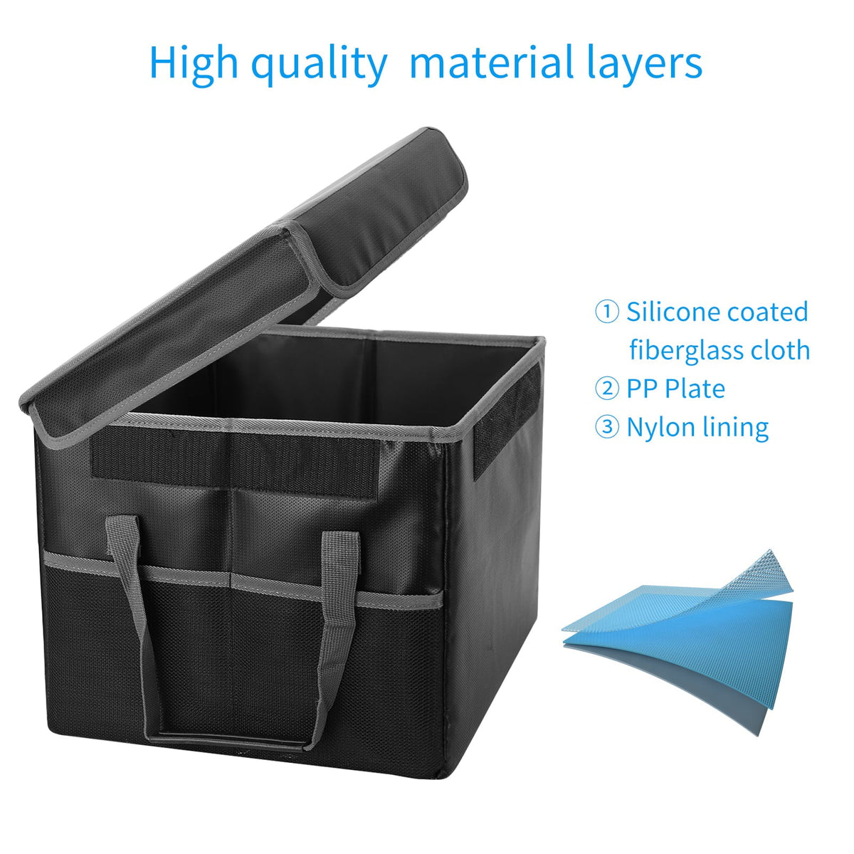 Home Handles with Sturdy Ideal and Box, Fireproof Storage Lid Irfora Car, for Waterproof Office