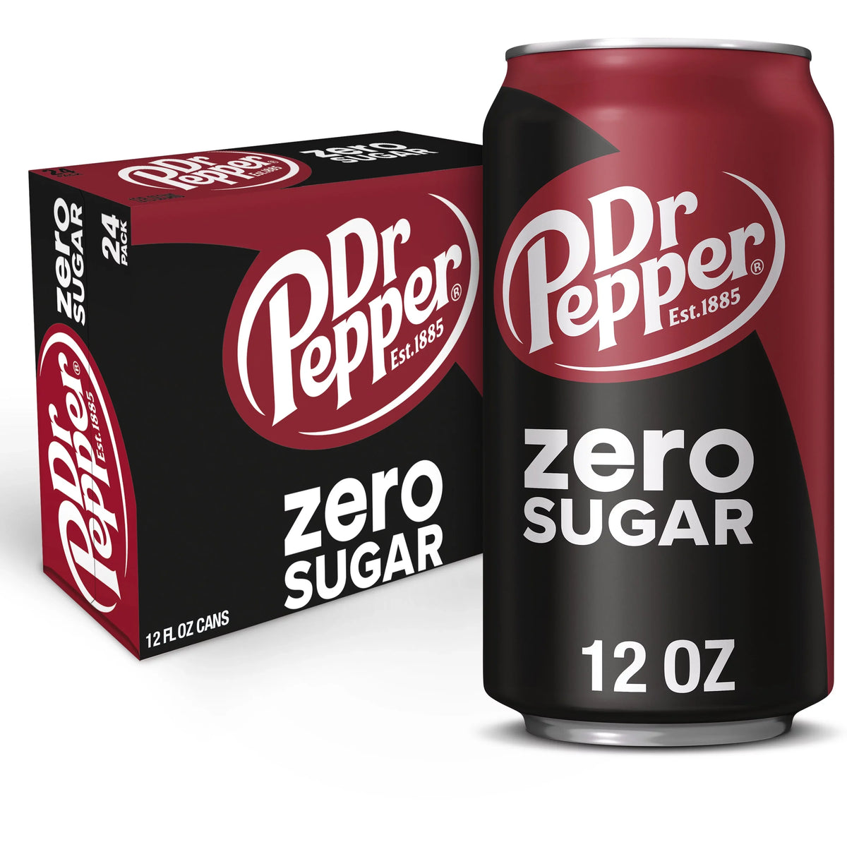 Cans Pop, Zero Soda Pack 24 Dr oz, fl Sugar 12 Pepper