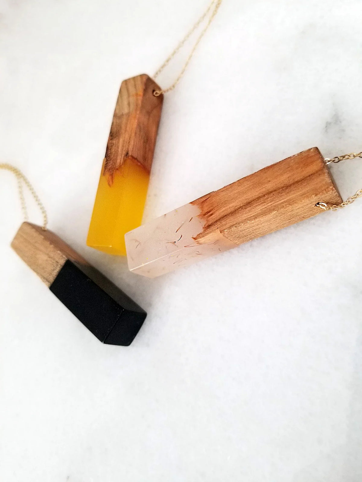 Resin Box Vertical Inc Boutique Yellow Women for Wood Wooden Blue Necklace Bar | Gift Anniversary Pendant