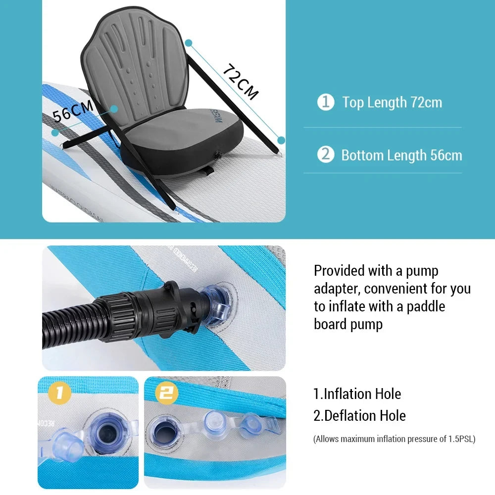 Paddle Padded Support Paddle Paddle Adjustable Adjustable Seat,Inflatable Huiop And - Inflatable Support Boat Seat And - Seatpaddle Seat With Inflatable WKERSIY Support Mewmewcatpaddle - Seat Seat