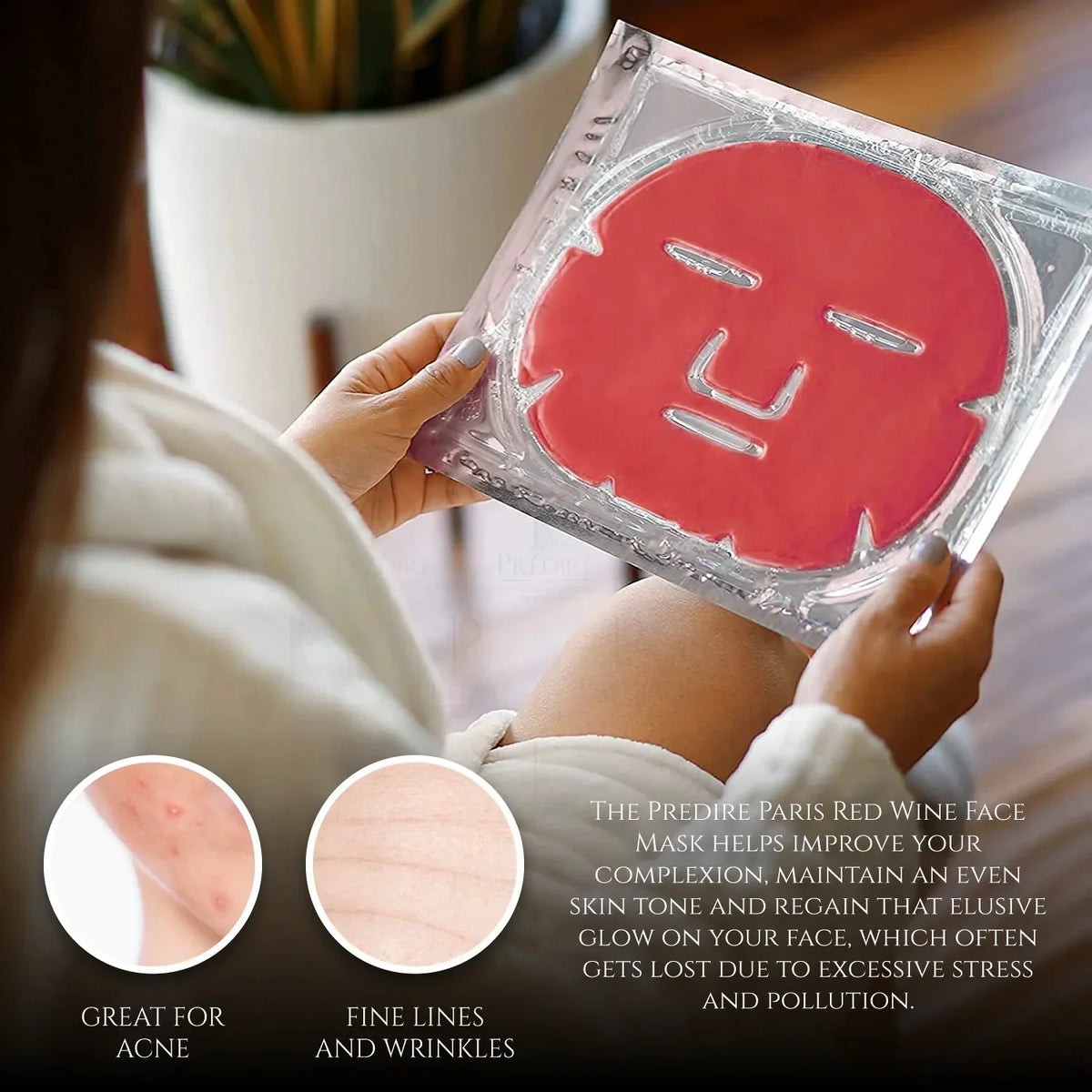 Red - Facial Mask Anti-Aging Mask Single Wine