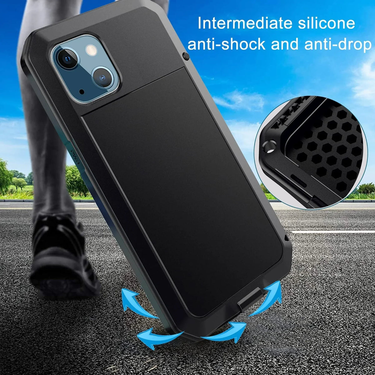 Grade Heavy 13 Pro (Silver) Protection, Military Scratch and Glass exterior Resistant Rugged Case Travel Duty Aluminum iPhone Shockproof Metal Gorilla