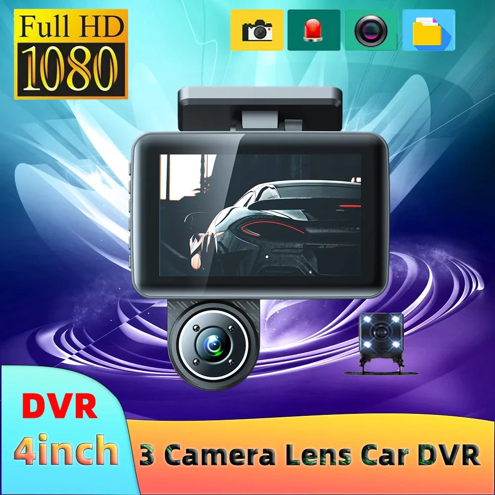Safety Car Auto 4in Driving Wide Recorder Mirror Camcorder Car Recording Recorder Dash Cameras Angle Rearview moobody Cam 3 Car Video Clear Camera