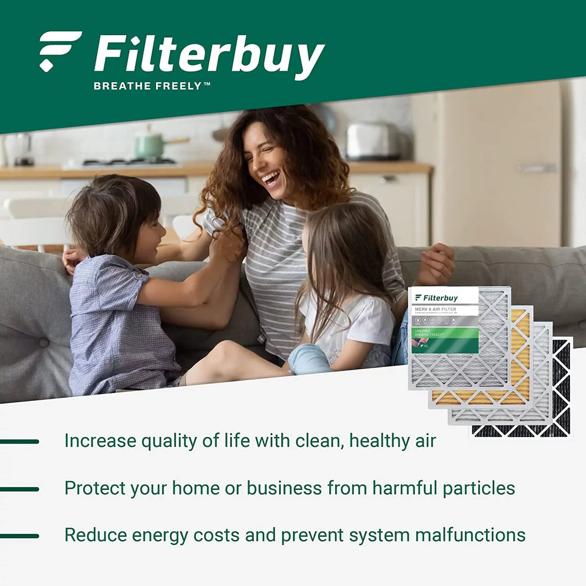 13 Pleated Filters AC Furnace 20x36x1 HVAC Filterbuy MERV (5-Pack) Air