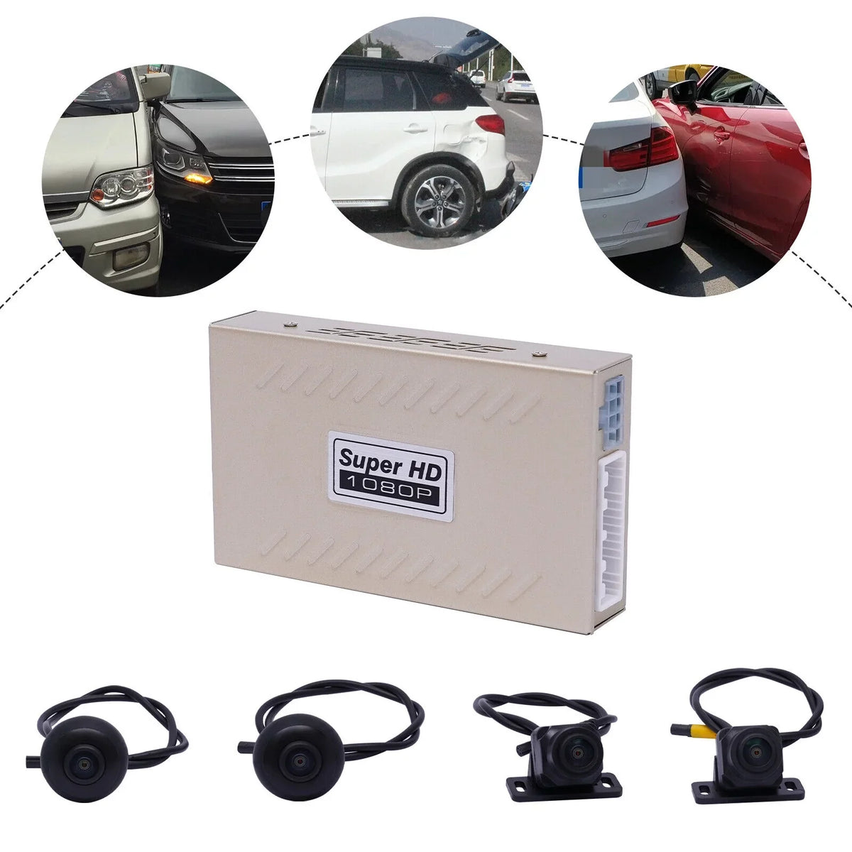Recording System 360° DVR Miumaeov Panoramic 4-camera View Seamless Bird Car Kits 1080P