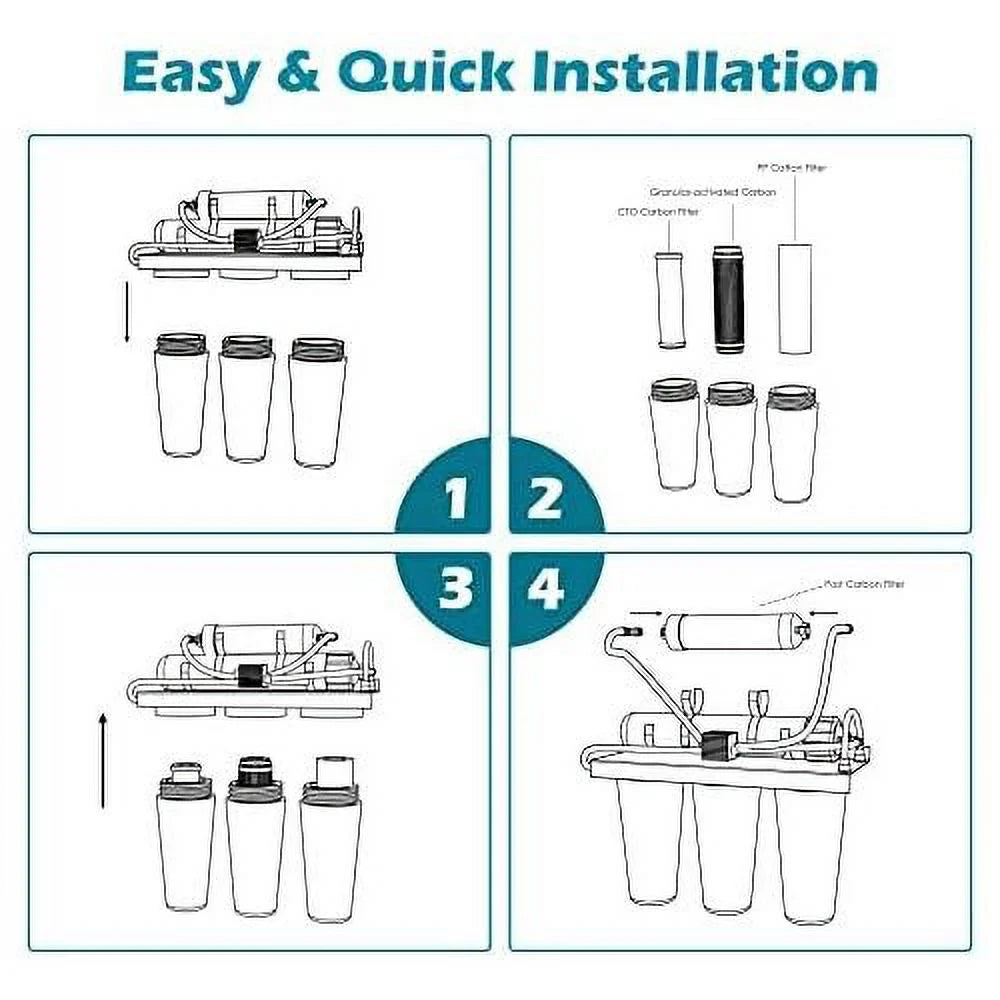 5-Stage Set Cartridges Reverse RO Filter System For Osmosis Pcs 8 Replacement