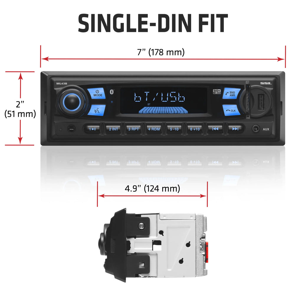 Storm Bluetooth, CD, USB, Car Laboratories AM/FM SD, No ML43B Sound Stereo,
