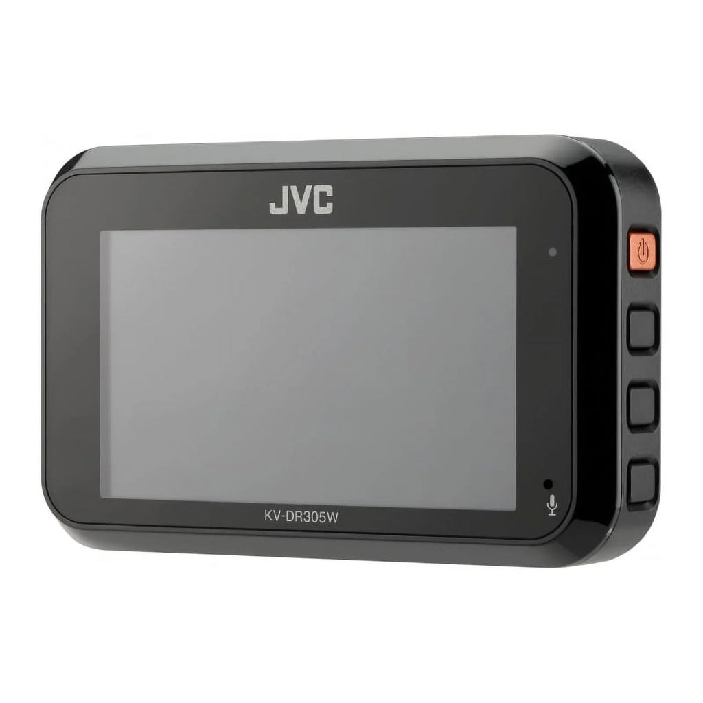 GPS, Full Wi-Fi, HD G-Force Full-HD-Dashcam Integrated JVC Smartphone KV-DR305W Sensor Built-in Linkag recording, 3-Axis and featuring