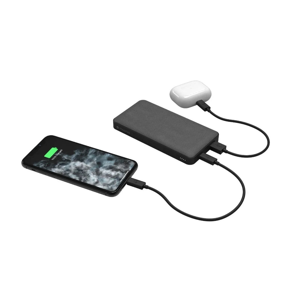 (1) Large Port, 18W PD Includes Input/Output Power Travel-Friendly, Port to USB-C 10,000 Bank Battery, USB-A Power mophie - Powerstation Fast mAh with Internal PD Charging Cord USB-C (1) and USB-A