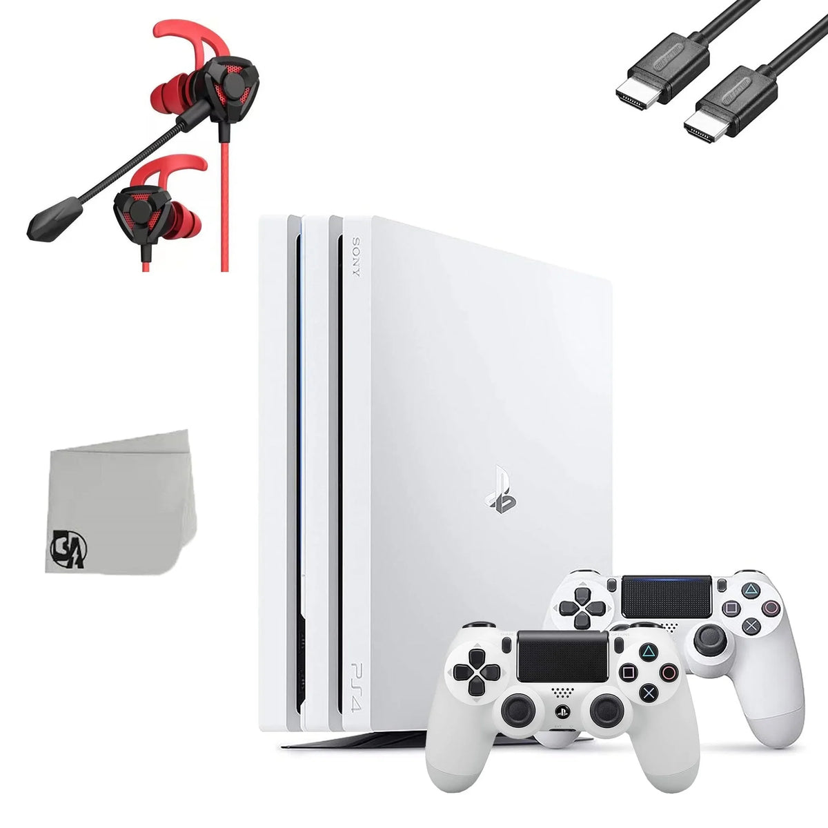 Used G9 BOLT Controller 2 PlayStation Bundle Pro Microphone White With AXTION + 4 Earbuds Console Gaming With 1TB