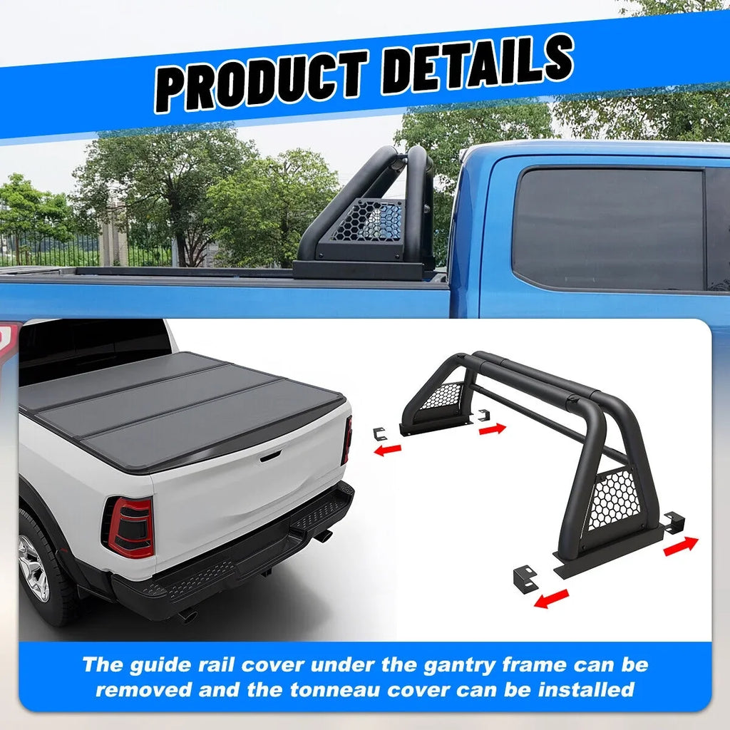Sport Bed Truck Silverado/GMC 2019-NOW Roll Chase Rack Bar 62.9-74.7" sierra Chevy For Bar Adjustable Fit